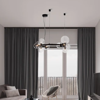 Nova Luce Hængelampe <strong>Odillia</strong>  Sort, Hvid Ø 65 cm