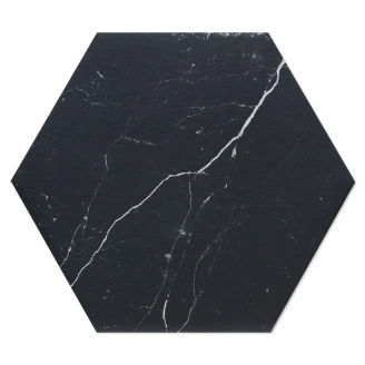 Marmor HeksagonKlinker <strong>Palazzo</strong>  Sort Mat 23x26 cm