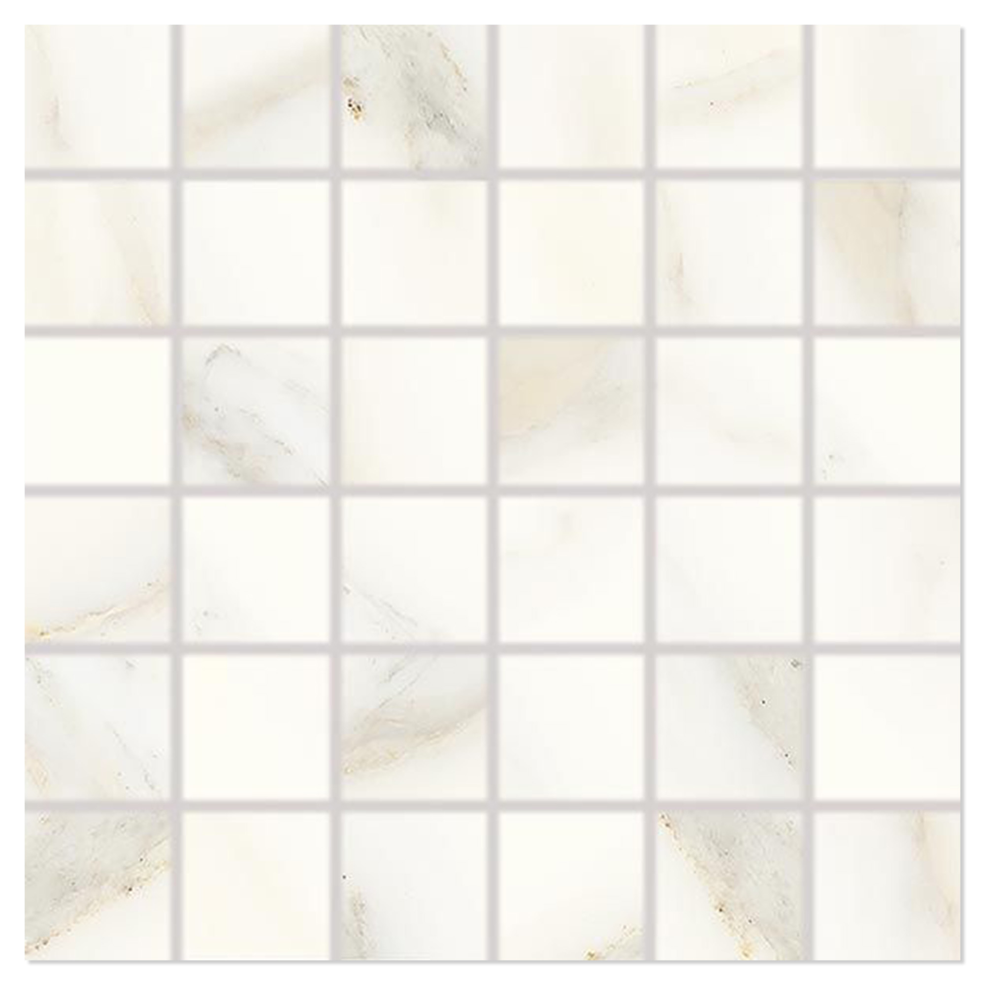 Mosaik Klinker Kaffe Hvid Glat 30x30 (5x5) cm