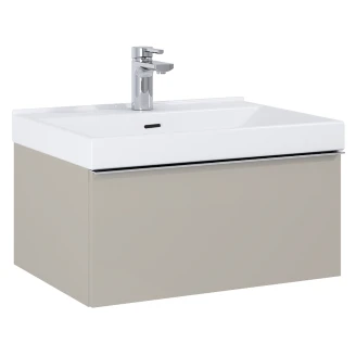 Håndvaskskab <strong>Jardin</strong>  Brun Mat 60 cm med Vask Hvid Blank & Håndtag Krom