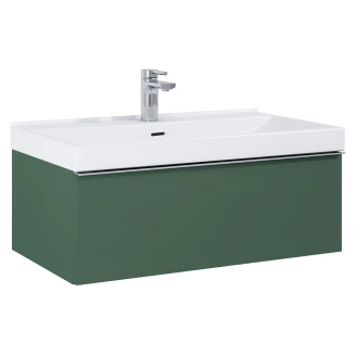 Håndvaskskab <strong>Jardin</strong>  Grøn Mat 80 cm med Vask Hvid Blank & Håndtag Krom