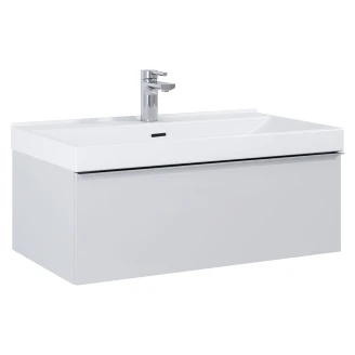 Håndvaskskab <strong>Jardin</strong>  Grå Mat 80 cm med Vask Hvid Blank & Håndtag Krom