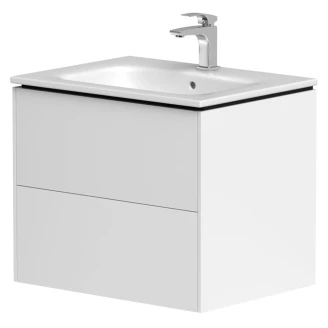 Håndvaskskab Push-open <strong>Vårregn</strong>  Hvid Mat 60 cm med Vask Hvid Blank