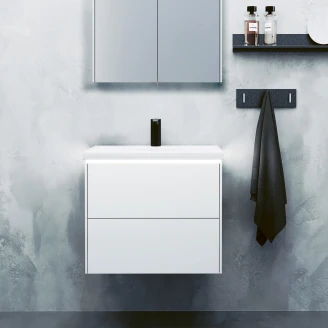 Håndvaskskab Push-open <strong>Vårregn</strong>  Hvid Mat 60 cm med Vask Hvid Blank