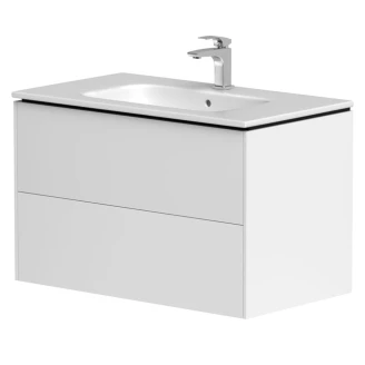 Håndvaskskab Push-open <strong>Vårregn</strong>  Hvid Mat 80 cm med Vask Hvid Blank