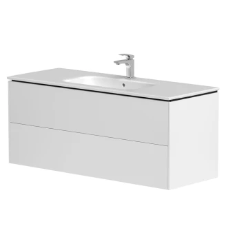 Håndvaskskab Push-open <strong>Vårregn</strong>  Hvid Mat 120 cm med Vask Hvid Blank