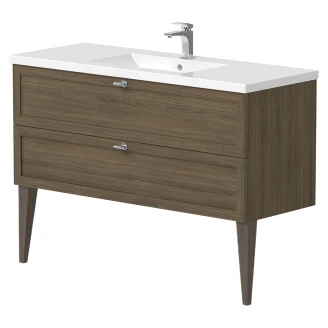 Håndvask <strong>Craftwood</strong>  Egfaner Efterår Mat 120 cm med Vask Hvid Blank & Ben 2 stk