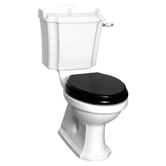 Kenny&Mason Toilet London med Krom Håndtag Hvid Blank P-lås