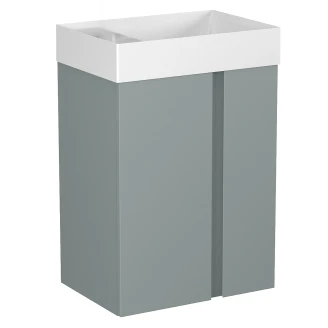 Håndvaskskab <strong>Brio</strong>  Grøn Mat 49 cm med Vask Hvid Blank Uden Huller