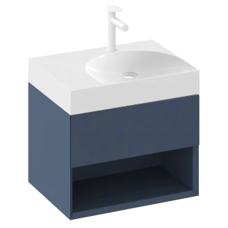 Ravak Håndvaskskab <strong>Lite</strong>  Blå Mat 60 cm med Vask Venstre