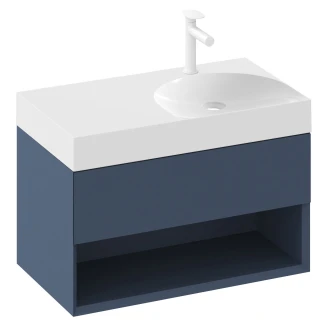 Ravak Håndvaskskab <strong>Lite</strong>  Blå Mat 80 cm med Vask S Venstre