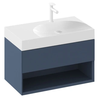 Ravak Håndvaskskab <strong>Lite</strong>  Blå Mat 80 cm med Vask M Venstre