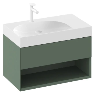 Ravak Håndvaskskab <strong>Lite</strong>  Grøn Mat 80 cm med Vask M Højre