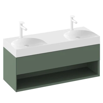 Ravak Håndvaskskab <strong>Lite</strong>  Grøn Mat 120 cm med Dobbelt Vask