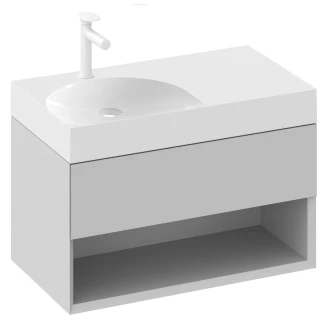 Ravak Håndvaskskab <strong>Lite</strong>  Grå Mat 80 cm med Vask S Højre