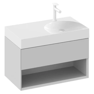 Ravak Håndvaskskab <strong>Lite</strong>  Grå Mat 80 cm med Vask S Venstre