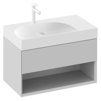 Ravak Håndvaskskab <strong>Lite</strong>  Grå Mat 80 cm med Vask M Højre
