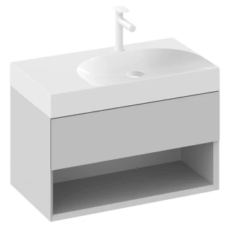 Ravak Håndvaskskab <strong>Lite</strong>  Grå Mat 80 cm med Vask M Venstre