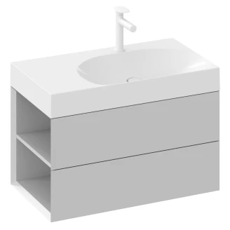Ravak Håndvaskskab <strong>Lite</strong>  Grå Mat med 2 Skuffer 80 cm Venstre & Vask M
