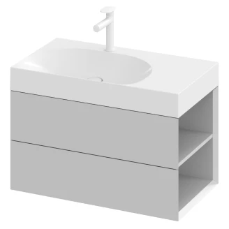 Ravak Håndvaskskab <strong>Lite</strong>  Grå Mat med 2 Skuffer 80 cm Højre & Vask M