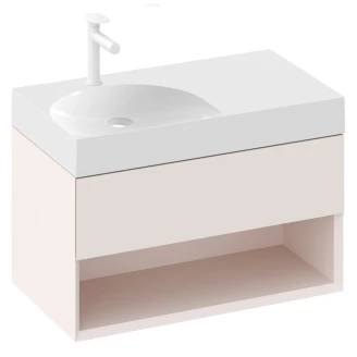 Ravak Håndvaskskab <strong>Lite</strong>  Rosa Mat 80 cm med Vask S Højre