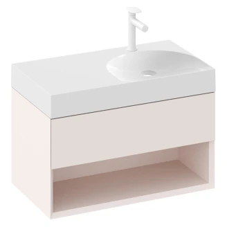 Ravak Håndvaskskab <strong>Lite</strong>  Rosa Mat 80 cm med Vask S Venstre