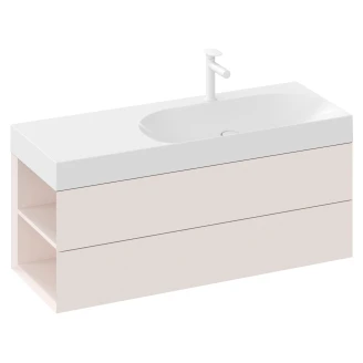 Ravak Håndvaskskab <strong>Lite</strong>  Rosa Mat med 2 Skuffer 120 cm Venstre & Vask