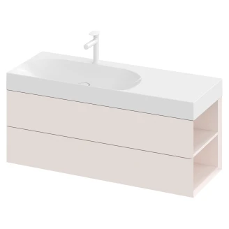 Ravak Håndvaskskab <strong>Lite</strong>  Rosa Mat med 2 Skuffer 120 cm Højre & Vask