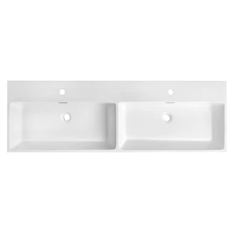 Dobbelt Håndvask Navia Hvid Blank 140x46 cm