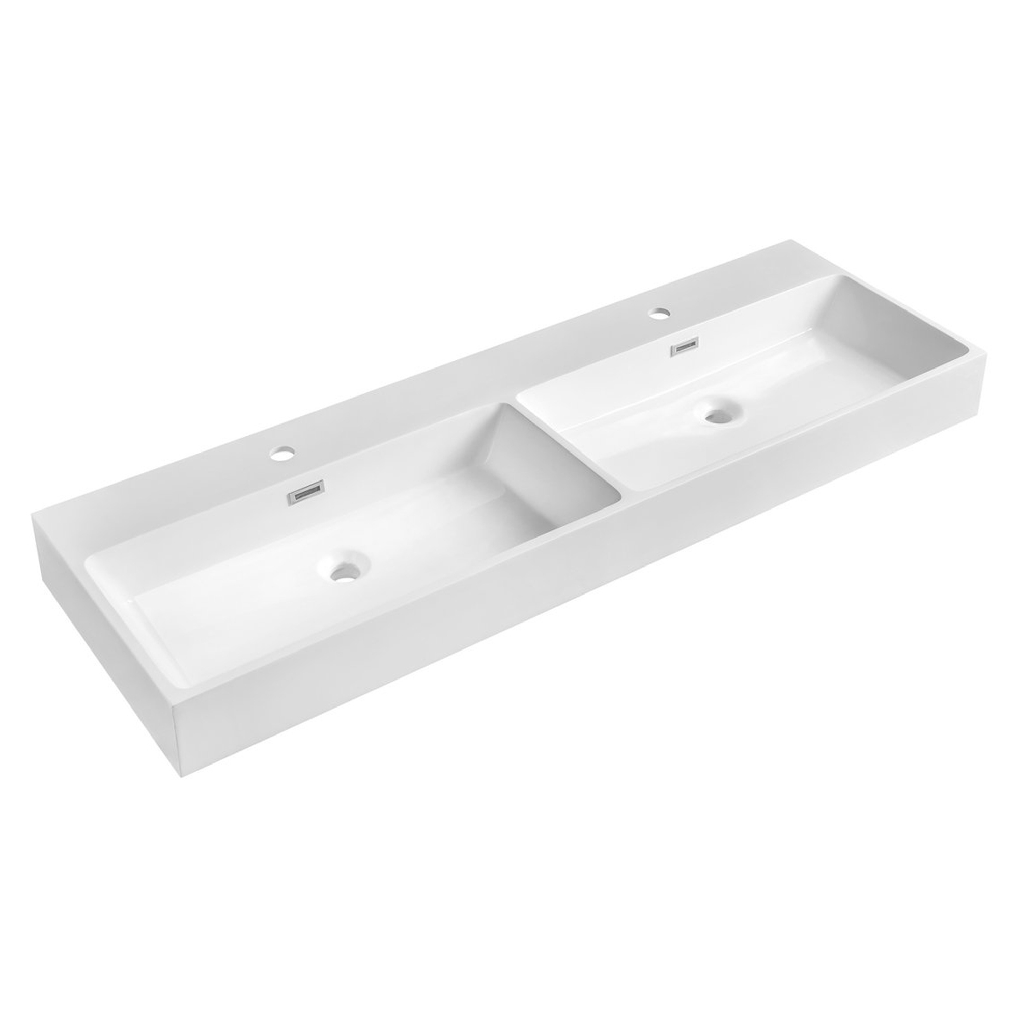 Dobbelt Håndvask Navia Hvid Blank 140x46 cm