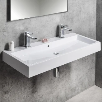 Håndvask <strong>Mirelle</strong>  Hvid Blank 100x42 cm To-Hul