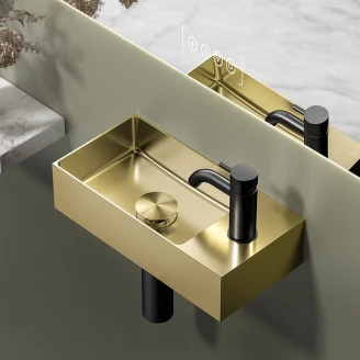 Håndvask <strong>Elysian</strong>  Smedejern Guld Mat med Bundventil