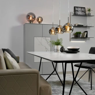Villeroy & Boch Loftslampe 3 lampbubblor Tokio Glas Rök Glat