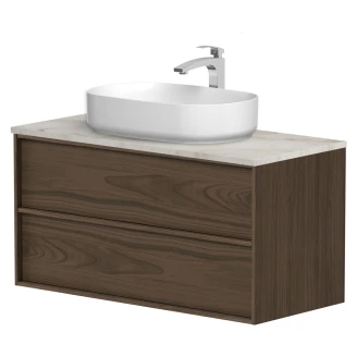 Håndvaskskab <strong>Ekskär</strong>  Egfaner Efterår Mat 100 cm med Bordplade Natural Quartzite Mat