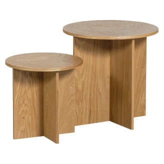 Woood Sæt med Sidebord 2 stk Lina Beige