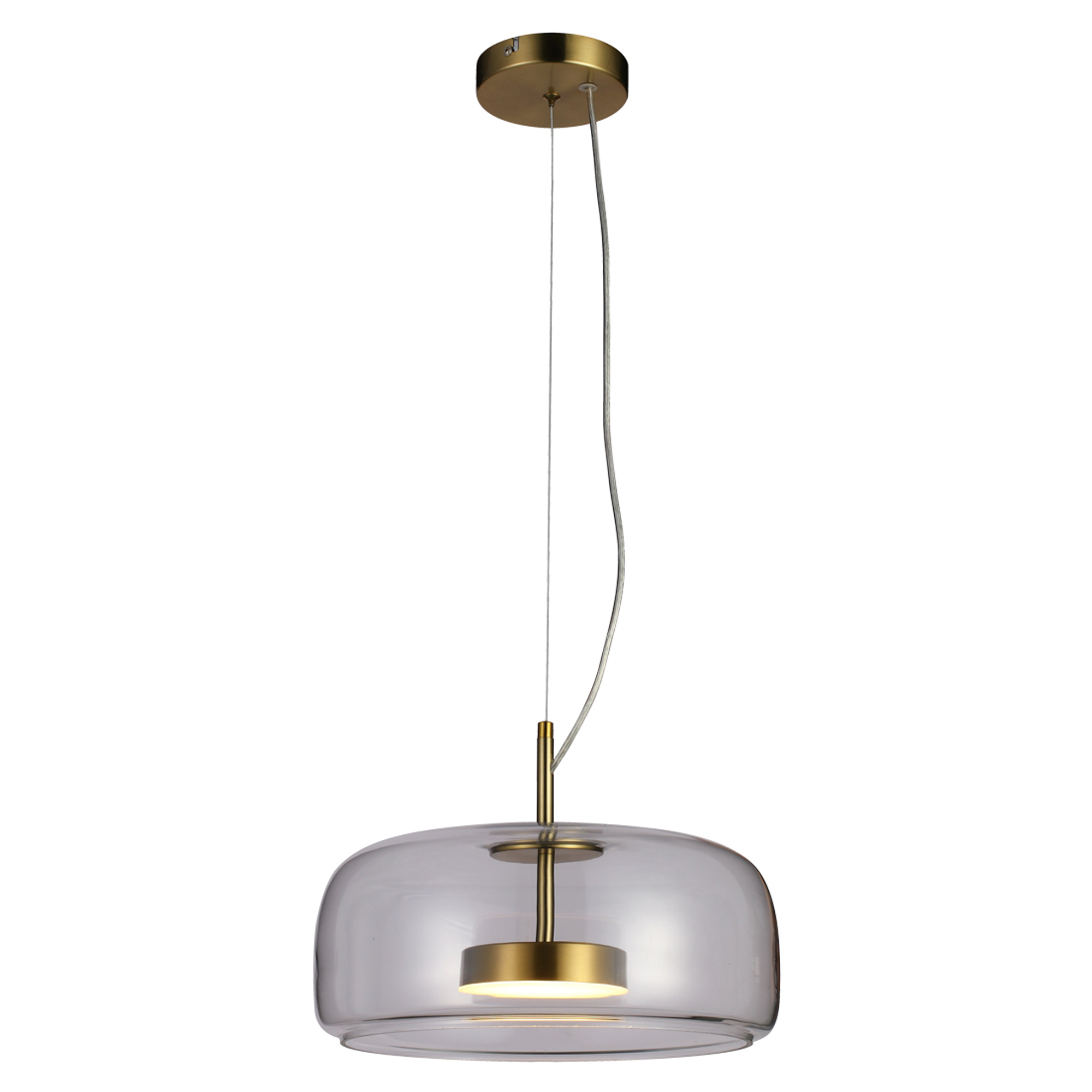 Hængende Lampa Aurelio M Guld, Transparent Blank