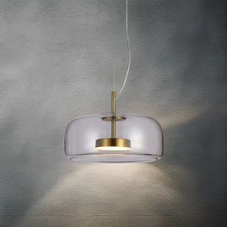 Hængende Lampa <strong>Aurelio</strong>  M Guld, Transparent Blank