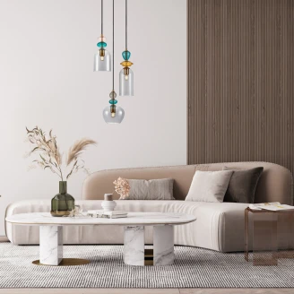 Hængende Lampe Farnel Trio Grå Blank