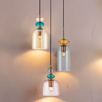Hængende Lampa <strong>Eloria</strong>  Trio Flerfarvet Blank