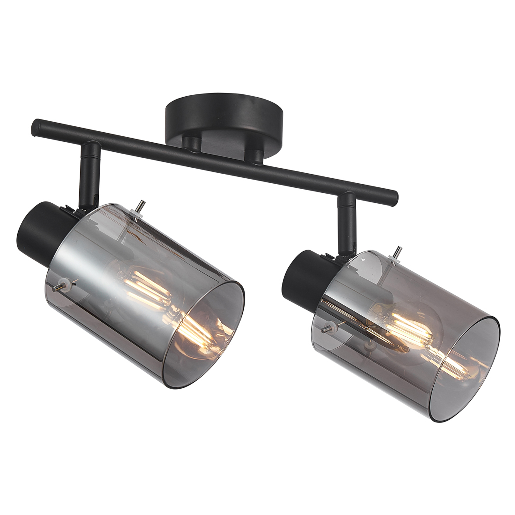 Taklampa Lunessa Duo Røg, Sort Blank