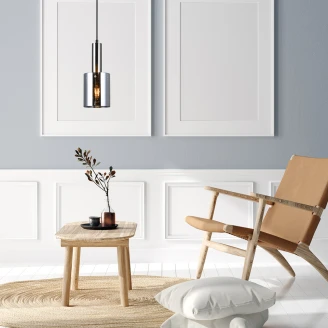 Hængende Lampe Lunessa S Røg, Sølv Blank