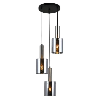 Hængende Lampa <strong>Lunessa</strong>  Trio Cirkel Røg, Sølv Blank