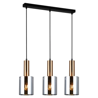 Hængende Lampa <strong>Lunessa</strong>  Trio Røg, Mässing Blank