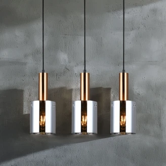 Hængende Lampa <strong>Lunessa</strong>  Trio Røg, Mässing Blank
