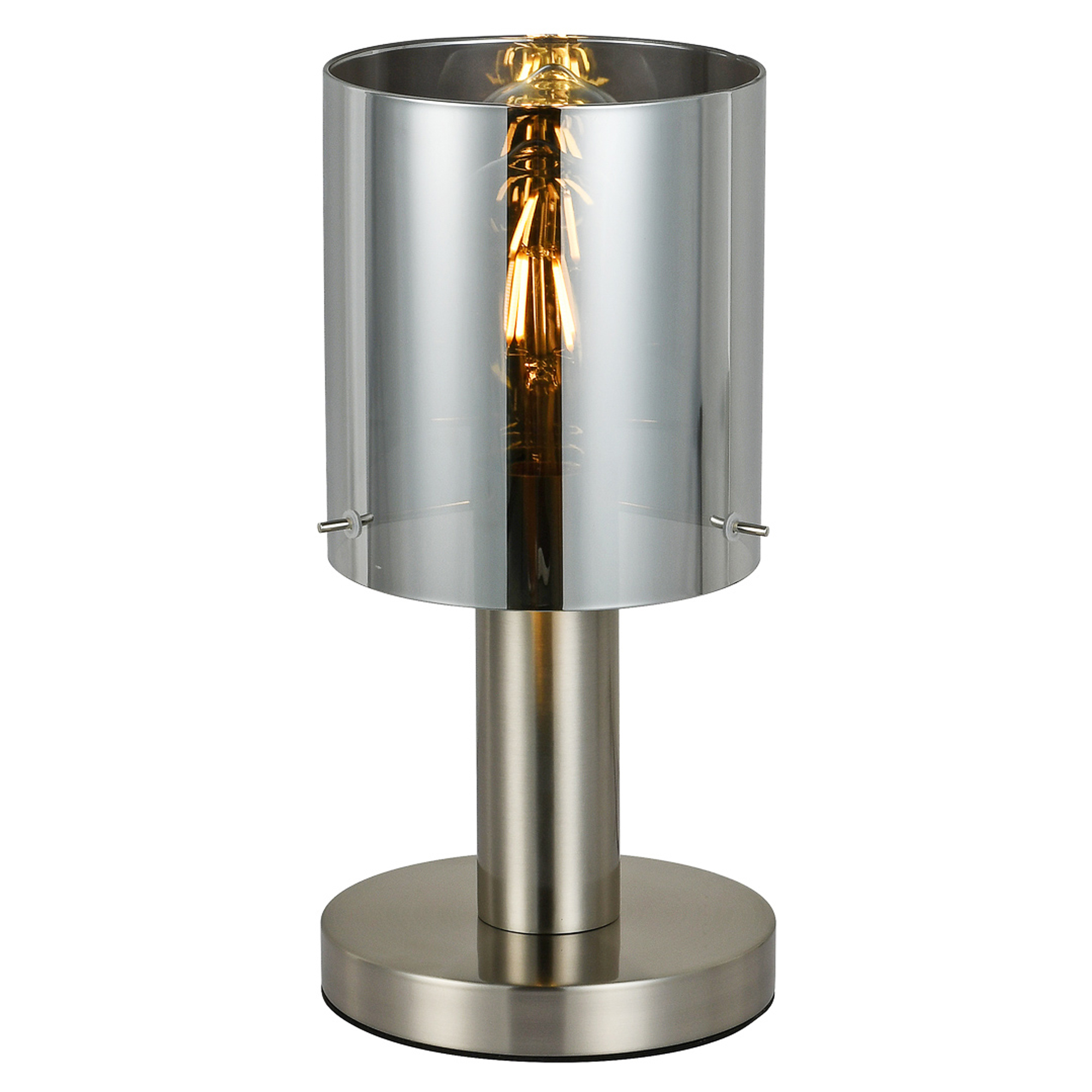 Bordlampe Lunessa Røg, Sølv Blank