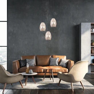 Hængende Lampe Renolia Trio Cirkel Champagneguld Mat