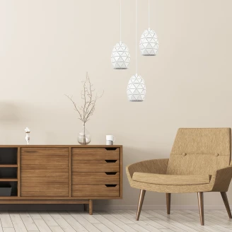 Hængende Lampe Renolia Trio Cirkel Hvid Mat