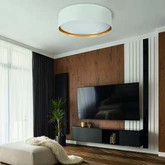 Loftlampe Ilora Hvid, Guld Mat Ø 60 cm