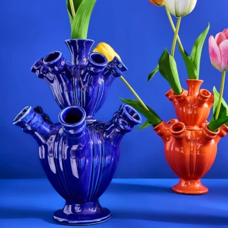 Werner Voss Vase Tulip Tower Blå Blank
