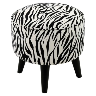 Werner Voss Siddepuf Zebra Sort, Hvid